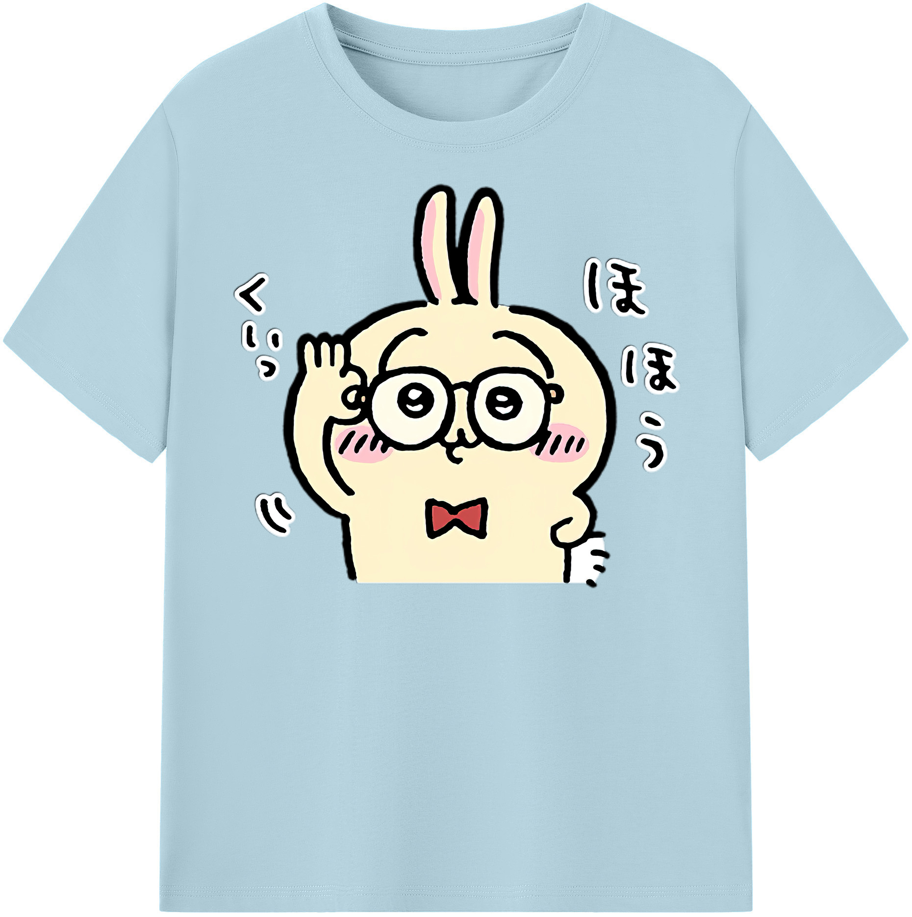 （画像用） ちいかわ うさぎ Chii-kawa usagi 綿100％半袖Tシャツ（フロントプリント）